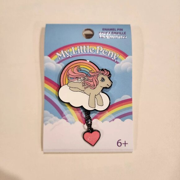Loungefly My Little Pony Heart Dangle Rainbow Glitter Enamel Pin NEW - Picture 10 of 10